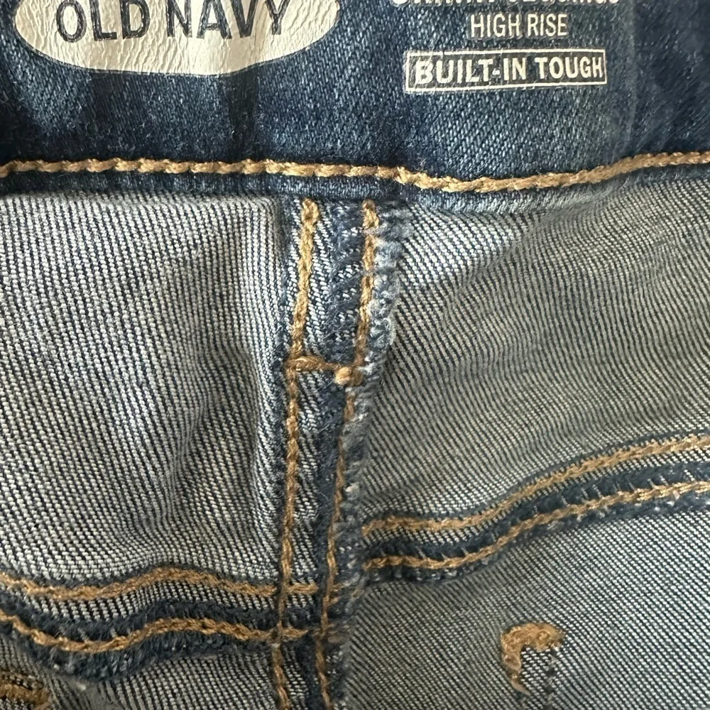 Preloved Old Navy Women's Distressed Skinny Jeans - Blue
